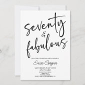 Zeventig & Fabulous Minimaal 70ste Verjaardagsfees Kaart (Voorkant)