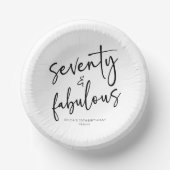 Zeventig & Fabulous Minimaal 70ste Verjaardagsfees Papieren Kommen (Voorkant)