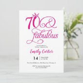 Zeventig & Fabulous Script Roze 70e Verjaardagsfee Kaart (Staand voorkant)