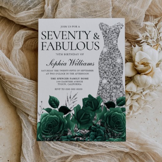 Zeventig & Fabulous Smaragdgroene 70e Verjaardag Kaart