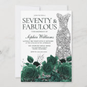 Zeventig & Fabulous Smaragdgroene 70e Verjaardag Kaart (Voorkant)