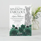 Zeventig & Fabulous Smaragdgroene 70e Verjaardag Kaart (Staand voorkant)