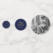 Zeventig Gold & Navy Confetti 70ste verjaardagsfee (Achterkanten)