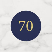 Zeventig Gold & Navy Confetti 70ste verjaardagsfee (Kleine voorkant)