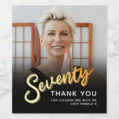 Zeventig gouden zwarte 70e verjaardag aangepaste f wijn etiket (Enkel label)