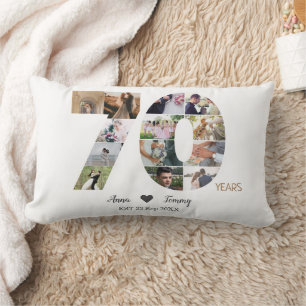Zeventig jaar bruiloft Jubileum foto Kussen