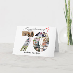 Zeventig jaar bruiloft Jubileum fotokaart Bedankkaart