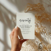 Zeventig moderne 70e zwart-wit verjaardagsfeest uitnodiging briefkaart