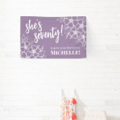 Zeventig Paars 70ste Verjaardagsfeest Spandoek (Insitu)