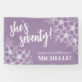 Zeventig Paarse 70ste verjaardagsfeestje Spandoek (Horizontaal)