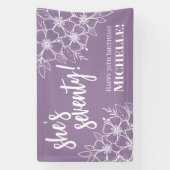 Zeventig Paarse 70ste verjaardagsfeestje Spandoek (Verticaal)