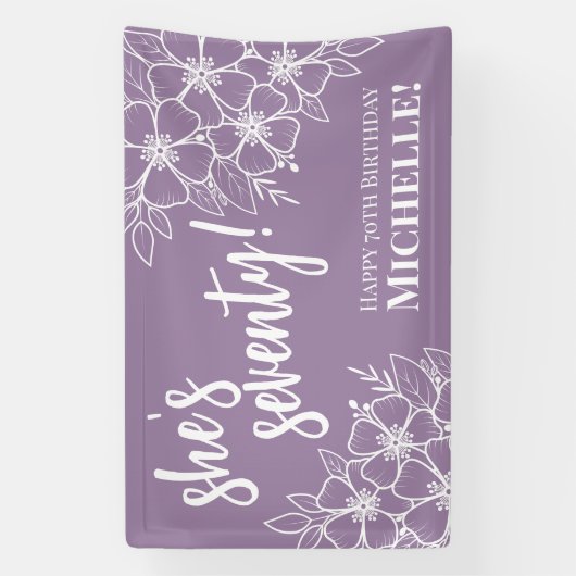 Zeventig Paarse 70ste verjaardagsfeestje Spandoek (Verticaal)