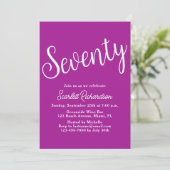 Zeventig Script Donker Roze 70ste Verjaardagsfeest Kaart (Staand voorkant)
