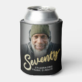 Zeventig script goud 70e verjaardag foto's blikjeskoeler (Blikje Voorkant)