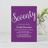 Zeventig Script Herfst Paarse 70ste verjaardagsfee Kaart (Staand voorkant)