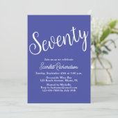 Zeventig Script Lavendel Paarse 70ste verjaardagsf Kaart (Staand voorkant)
