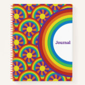 Zeventig Stijlregenbogen en Sun Graphic Journal Notitieboek (Voorkant)