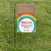 Zeventig Stijlregenbogen en Sun Graphic Welcome