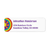 Zeventig Stijlregenboog en Sun Graphic Etiket (Voorkant)