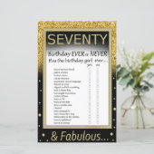 Zeventig verjaardag ooit of nooit (Staand voorkant)