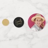 Zeventig Vijf Goud & Zwart 75e Verjaardagsfeestje Confetti (Achterkanten)