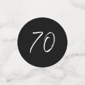 Zeventig | Zwart & Witte Moderne 70e Verjaardag Fo Confetti (Kleine voorkant)