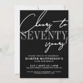 Zeventig Zwarte 70ste Verjaardagsfeest Kaart (Voorkant)