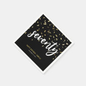 Zeventig zwarte gouden 70e verjaardag servet (Hoek)