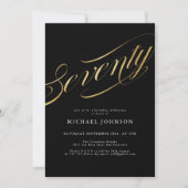 Zeventig zwarte goudmoderne 70e verjaardag kaart (Voorkant)