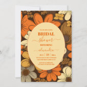 Zeventiger jaren Retro Bloemen Vrijgezellenfeest Kaart (Voorkant)