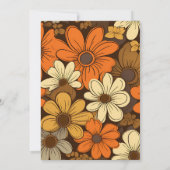 Zeventiger jaren Retro Bloemen Vrijgezellenfeest Kaart (Achterkant)