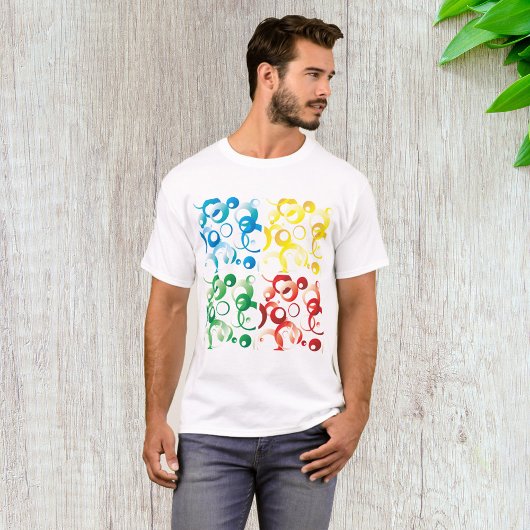 Zeventiger kleuren en vormen Mannen T-shirt