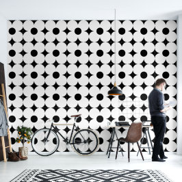 Zeventiger retro bloemenpatroon behang