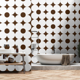 Zeventiger retro bloemenpatroon behang