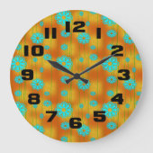 Zeventiger Retro Hippie Stijl Sinaasappel Grote Klok (Voorkant)