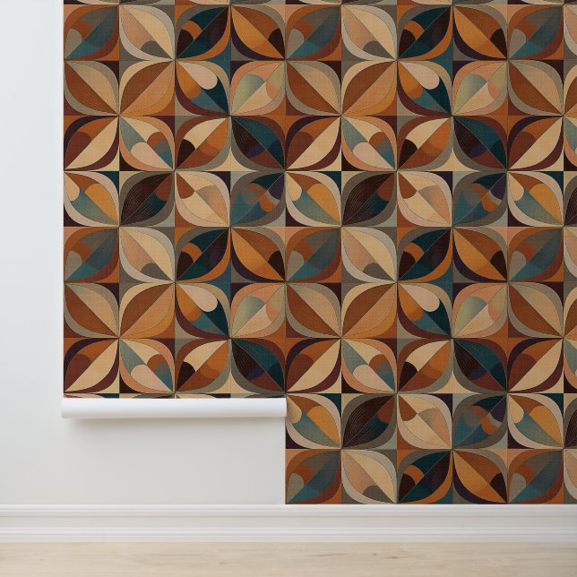 Zeventiger retro patroon behang (Applicatie)