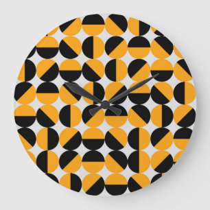 Zeventiger stijl, geometrische halve cirkels. grote klok