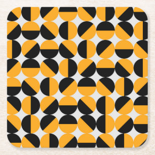 Zeventiger stijl, geometrische halve cirkels. kartonnen onderzetters