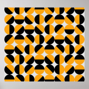 Zeventiger stijl, geometrische halve cirkels. poster