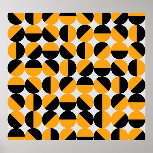 Zeventiger stijl, geometrische halve cirkels. poster (Voorkant)