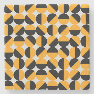 Zeventiger stijl, geometrische halve cirkels. stenen onderzetter