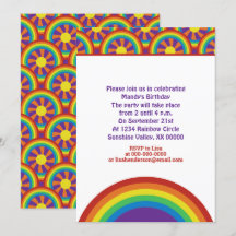 Zeventigjarige stijl regenbogen en zon grafisch pa