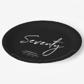 Zeventigste briefing 70e verjaardag van de verjaar papieren bordje (Gekanteld)