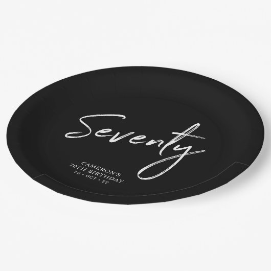 Zeventigste briefing 70e verjaardag van de verjaar papieren bordje (Gekanteld)