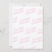Zeventigste Verjaardag Roze Script Kaart (Achterkant)