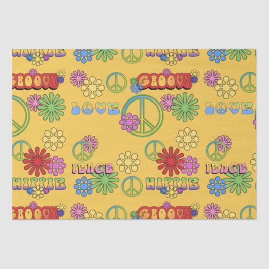 Zeventij hippie-patroonpapier tissuepapier (Voorkant)