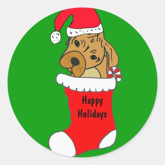 ZF- Leuke Puppy in een Kous Stickers (Voorkant)