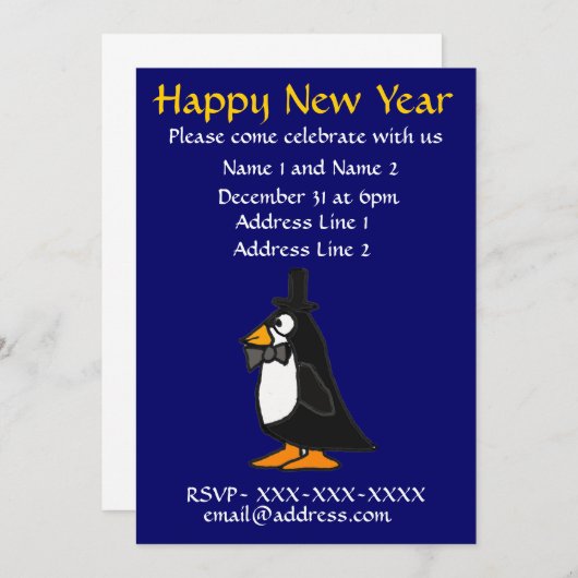 ZF- Uitnodigingspaneel nieuwjaarsfeest Kaart (Voorkant / Achterkant)