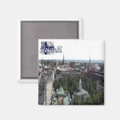 zFI006 HELSINKI panorama, Finland, Fridge Magneet (Voorkant / Achterkant)
