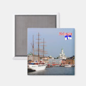 zFI008 HELSINKI panorama, Finland, Fridge Magneet (Voorkant / Achterkant)